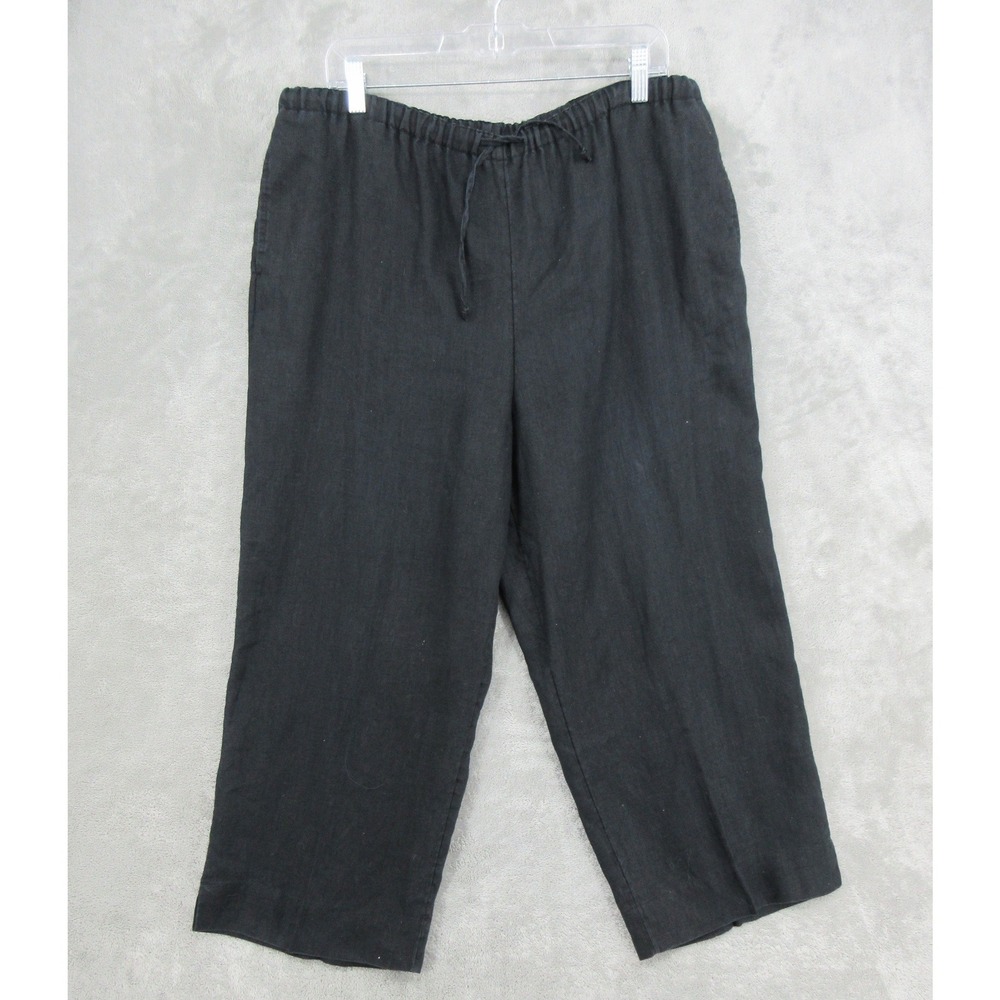 Marsh Landing Pants Womens Size Large Petite Linen Drawstring Coastal Relaxed